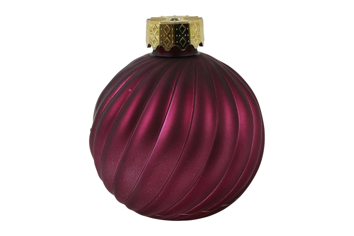 vaas kerstbal stripe s paars