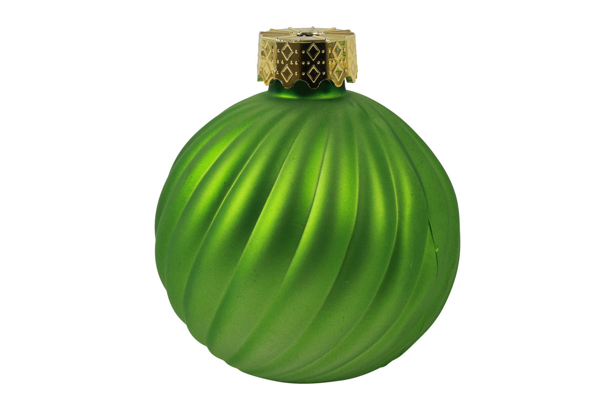 vaas kerstbal stripe s groen