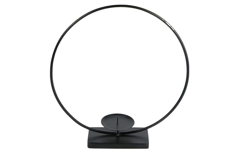 candleholder floral ring h41d36 black