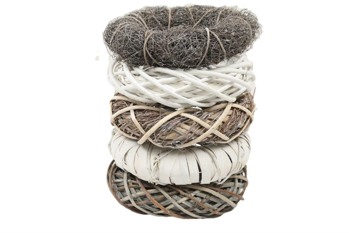 wreath stack 5 ass d40 grey wash