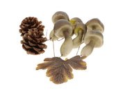 hobby mushroom+pinecone+leaf 9pcs brown