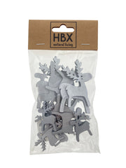 deer bitty 15pcs l2.5w0.5h4 silver