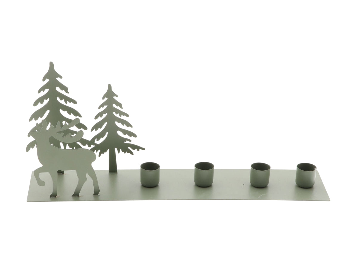 candleholder tree/deer l35w8h5 light green