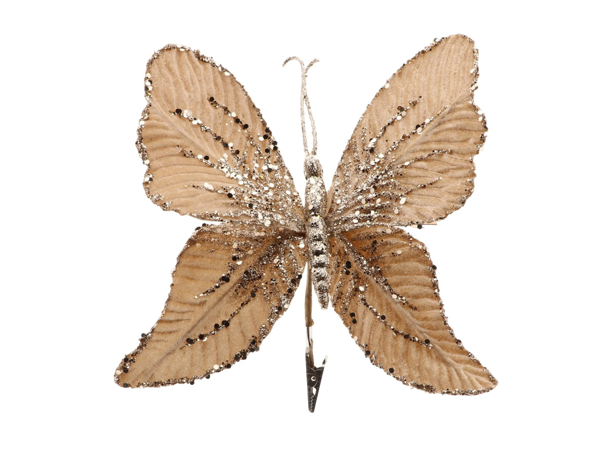 butterfly on clip l25w25h13 champagne