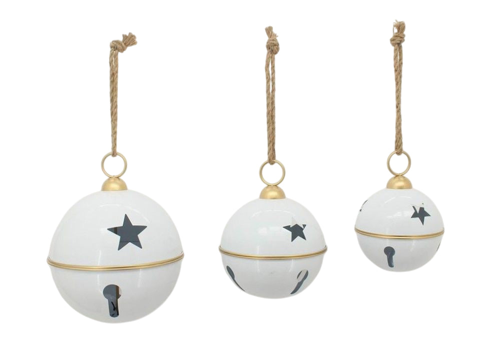 hanger jingle bell star h32.5d25 white