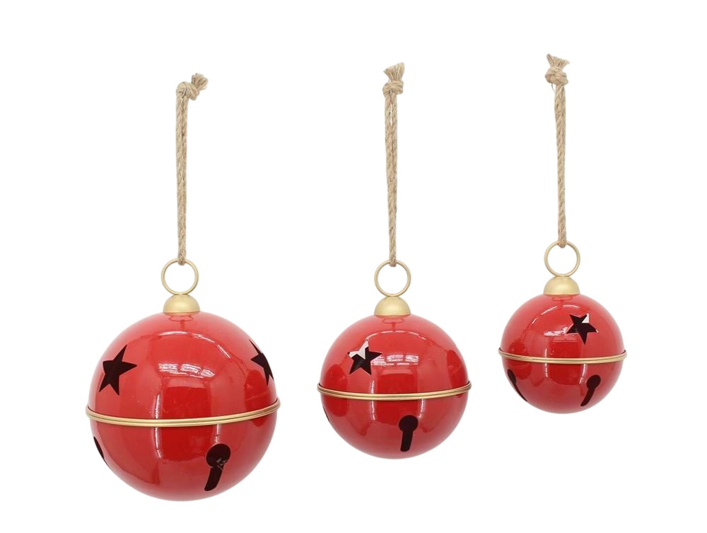 hanger jingle bell star h28.5d20.5 red