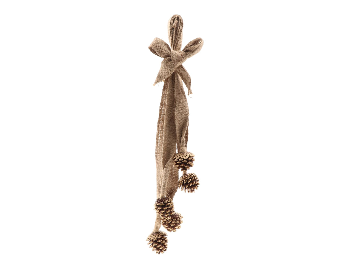 hanger pinecone jute l60 gold