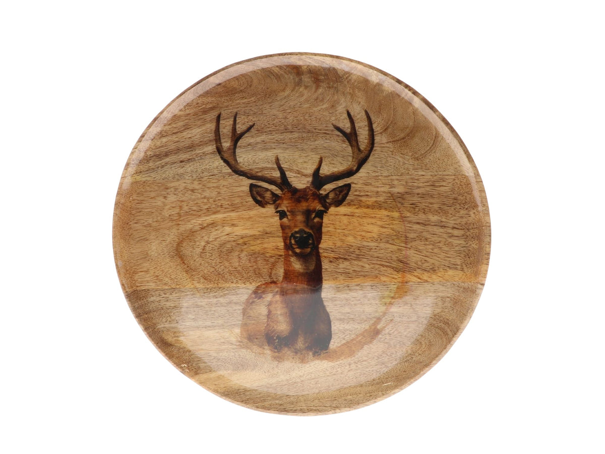 plate w/deer print d35 multi