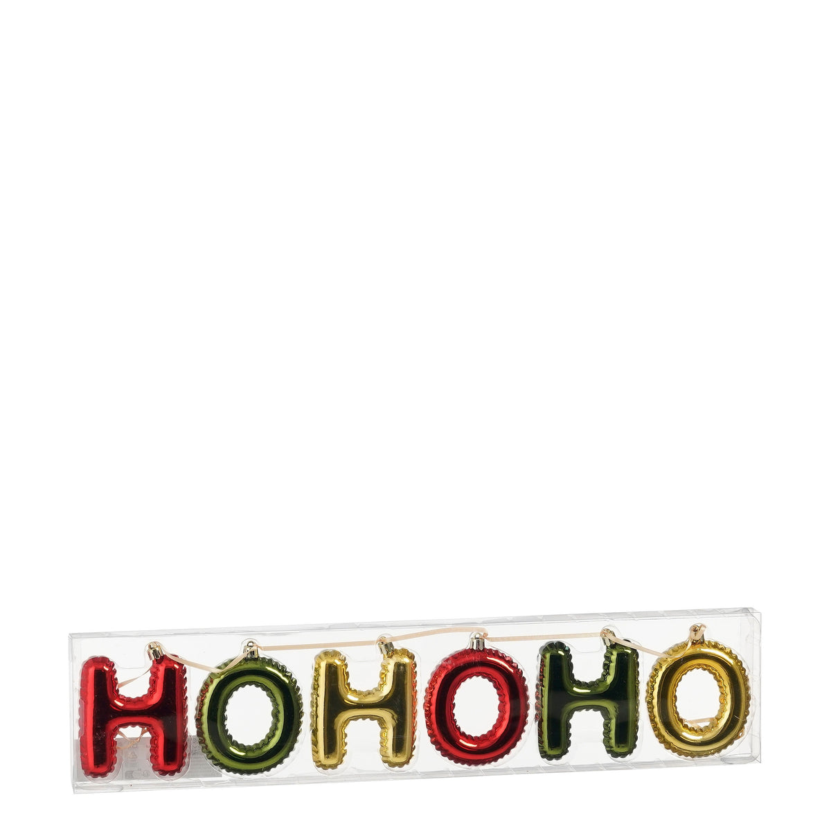 slinger hohoho rood d.groen goud 6 stuks - l6xb2,5xh10cm