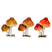 clip paddestoel oranje bruin l.bruin 3 assorti - l7xb5xh9,5cm