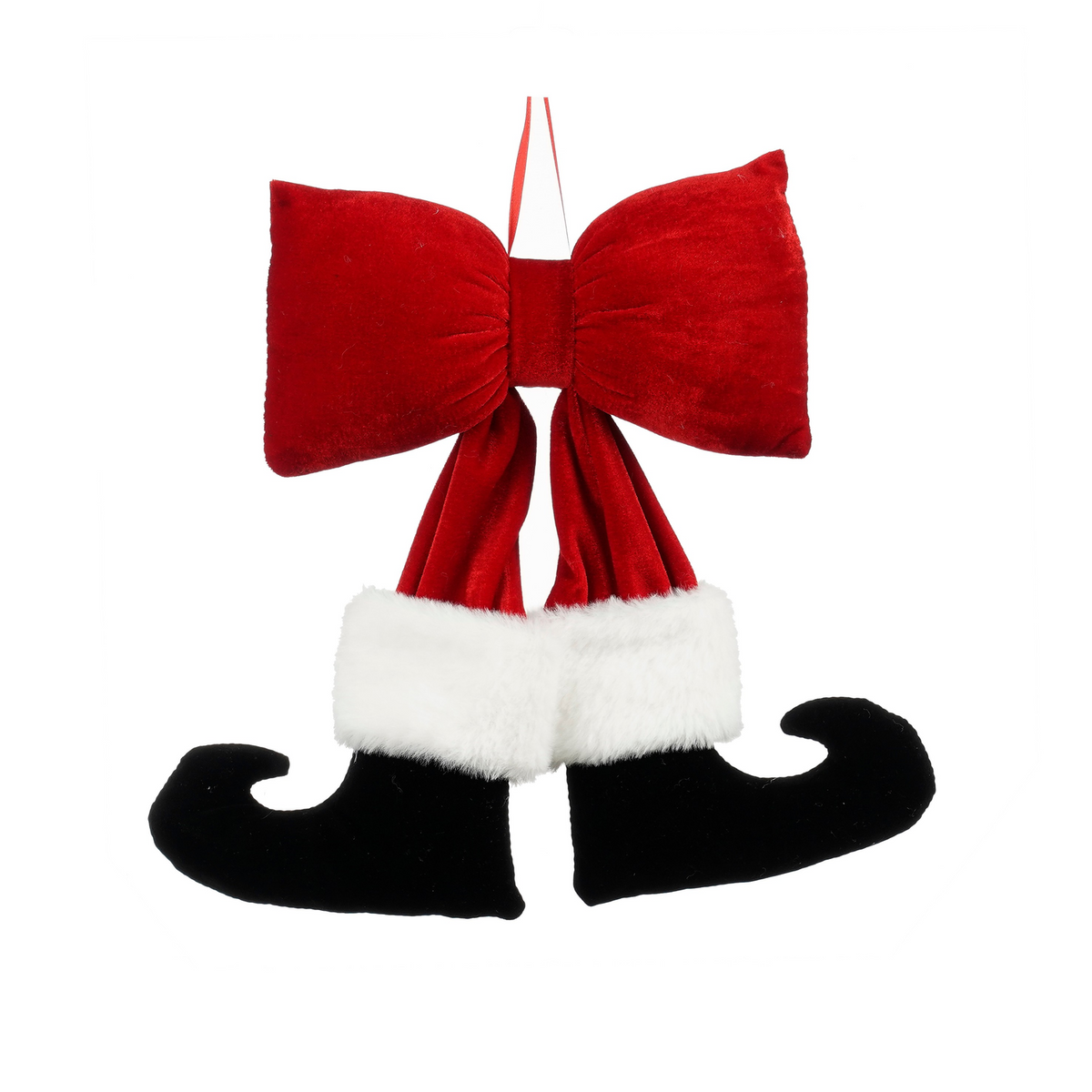 strik kerstman benen rood - l23xb5xh37cm
