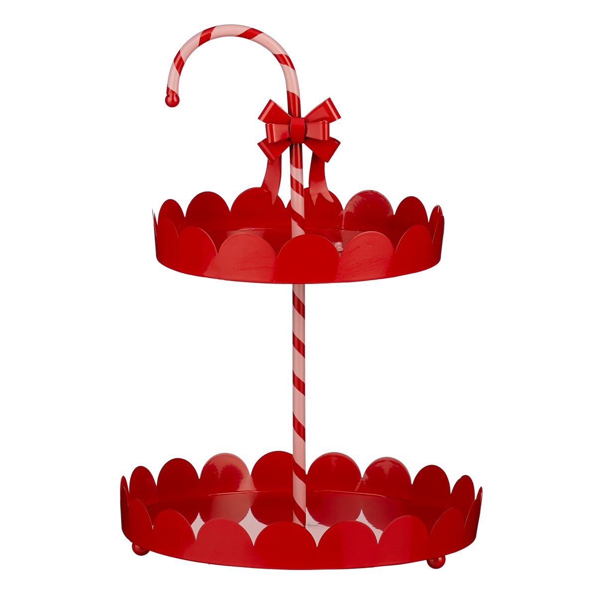 decoratie etagere zuurstok rood - h42xd29cm
