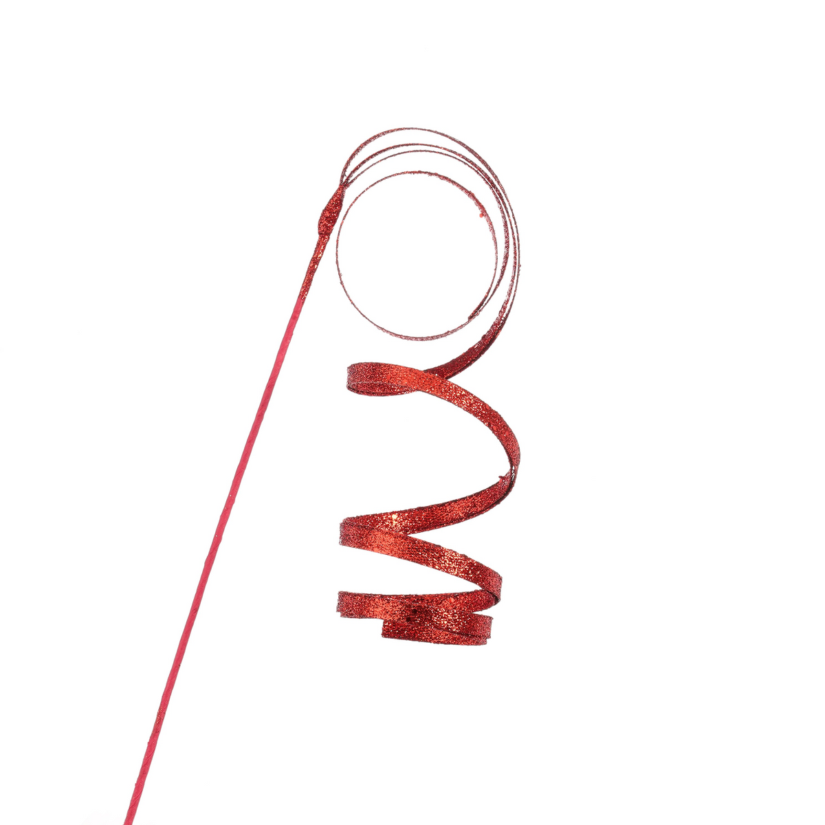 krul tak rood glitter - l48cm