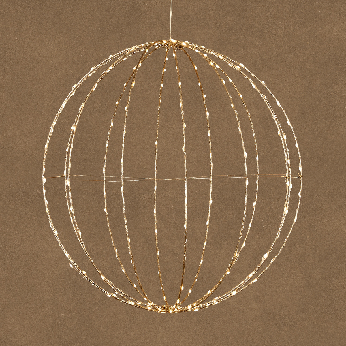 bal hangend champagne warm wit 210 led adapter included en timer - h48xd48cm