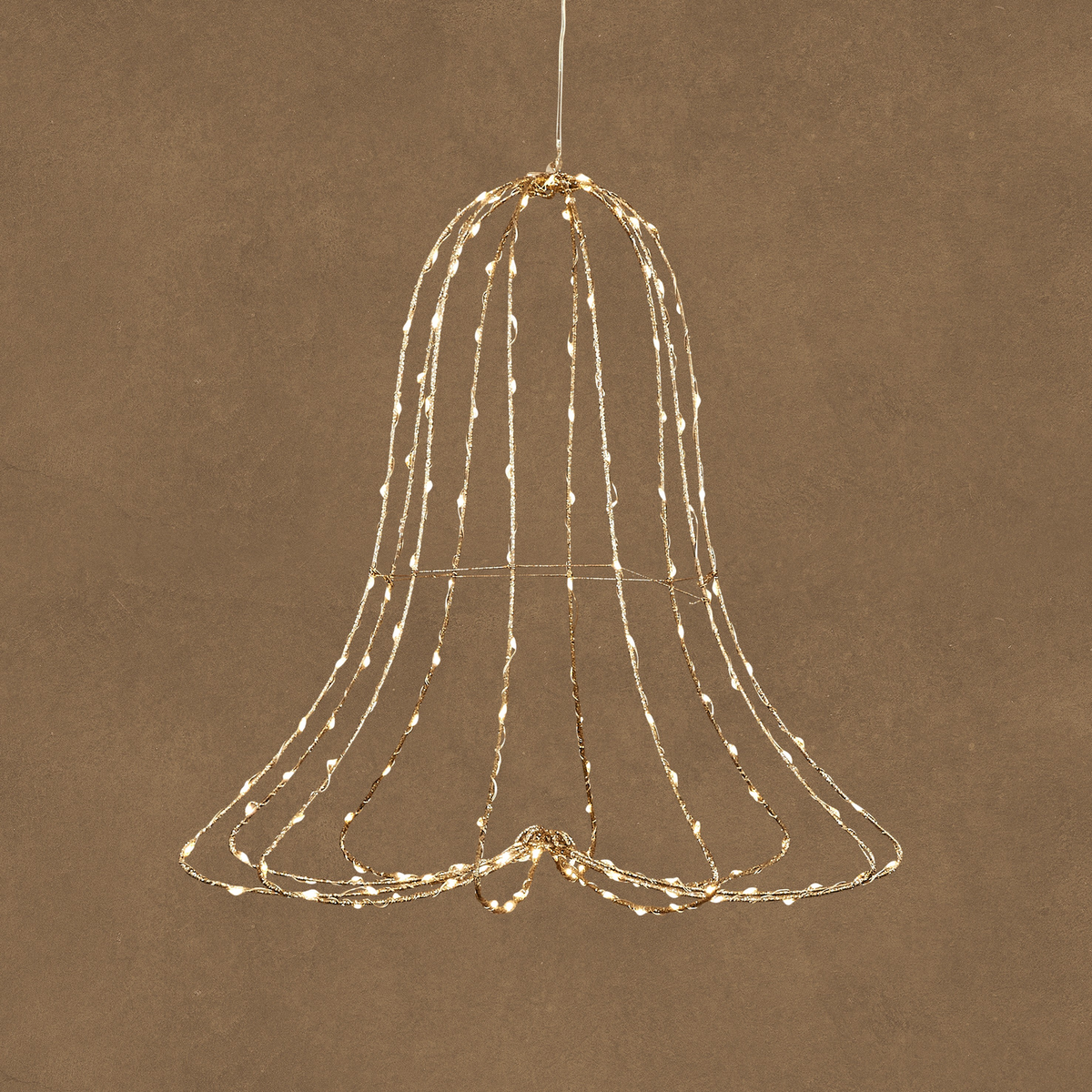 bel hangend champagne warm wit 150 led adapter included en timer - h38xd38cm