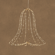 bel hangend champagne warm wit 150 led adapter included en timer - h38xd38cm