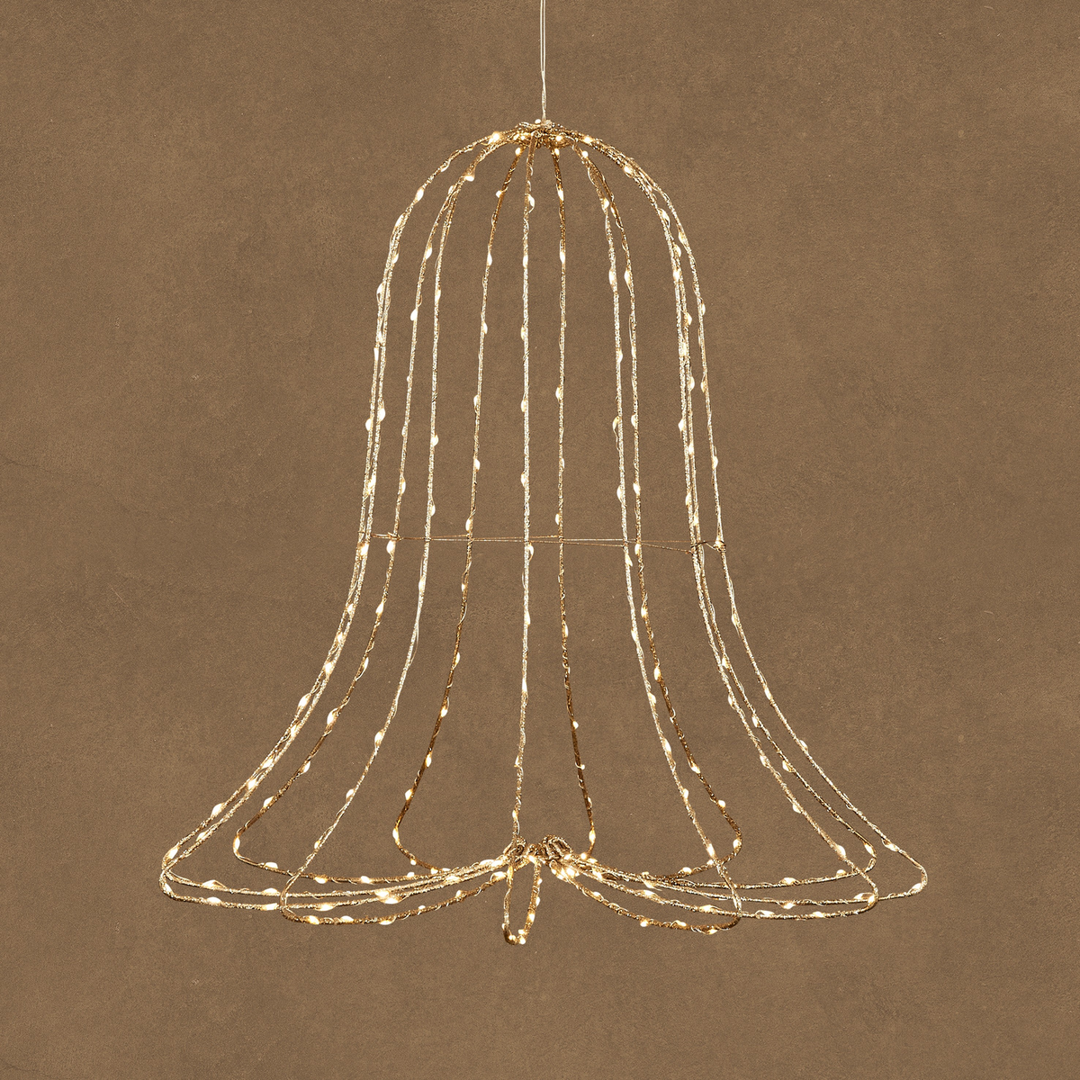 bel hangend champagne warm wit 204 led adapter included en timer - h48xd49cm