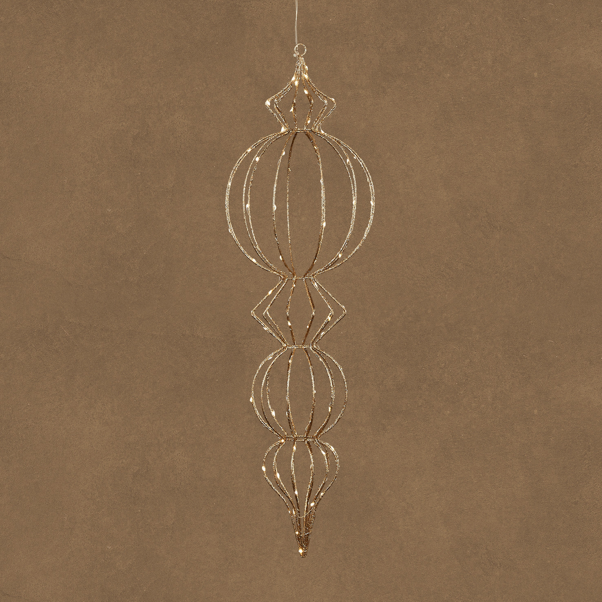 finial hangend champagne warm wit 80 led battery operated en timer - h80xd24cm