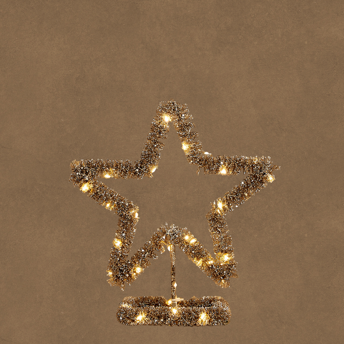 decoratie ster led champagne 30l battery operated en timer - h30xd27cm
