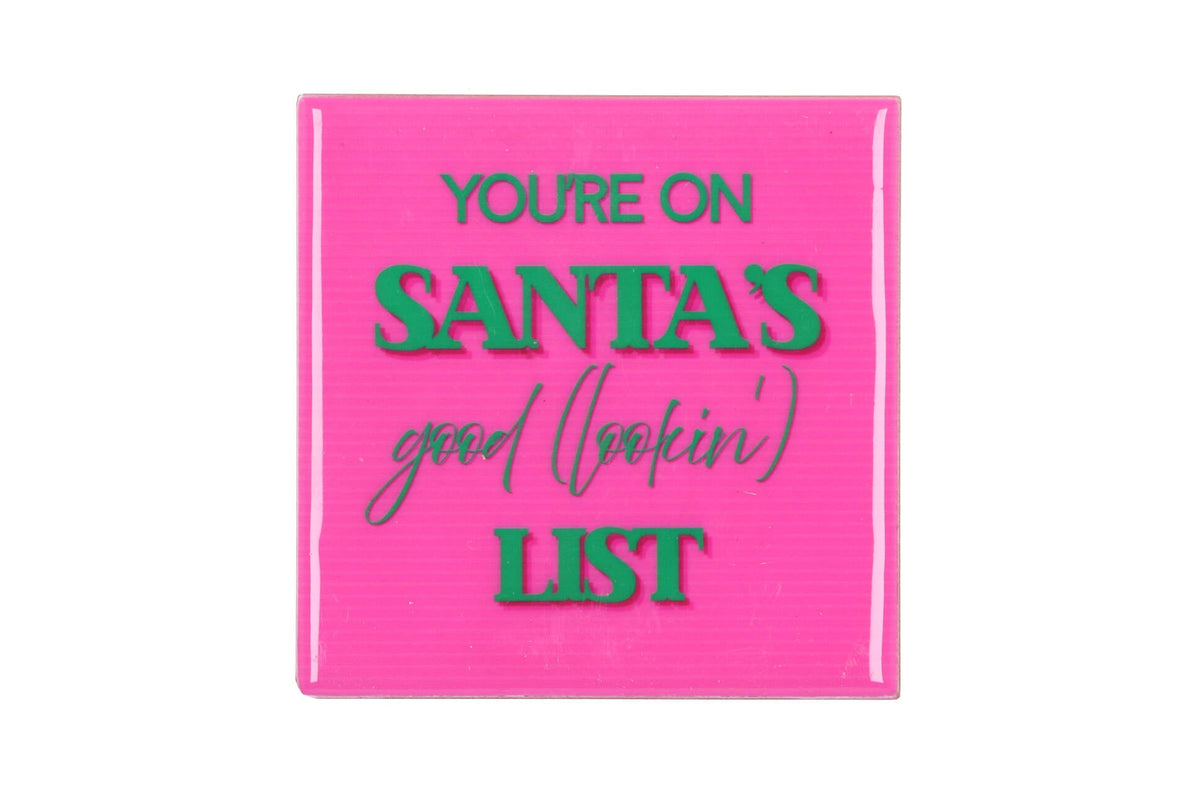 tile you`re on santas good pink 10x10x1cm