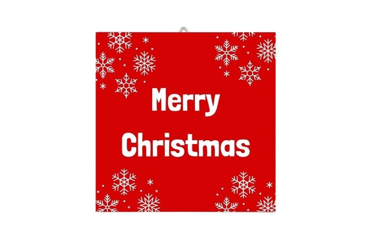 tile merry christmas red 10x10x1cm