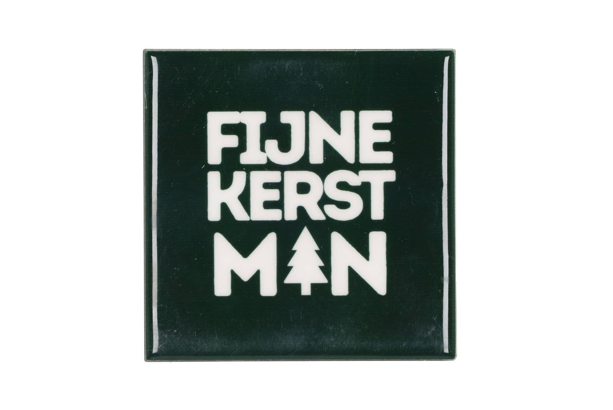 tile fijne kerst man green 10x10x1cm