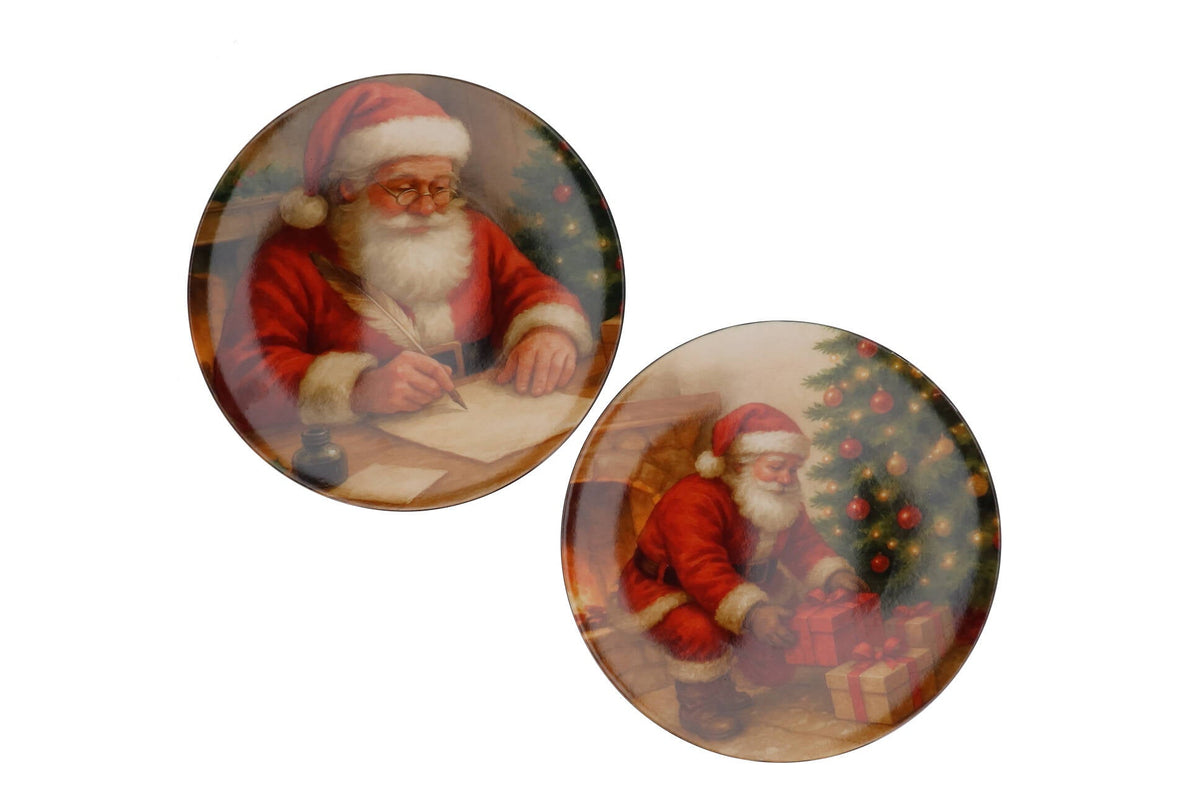 melamine print red plate x-mas santa ass 33x33cm
