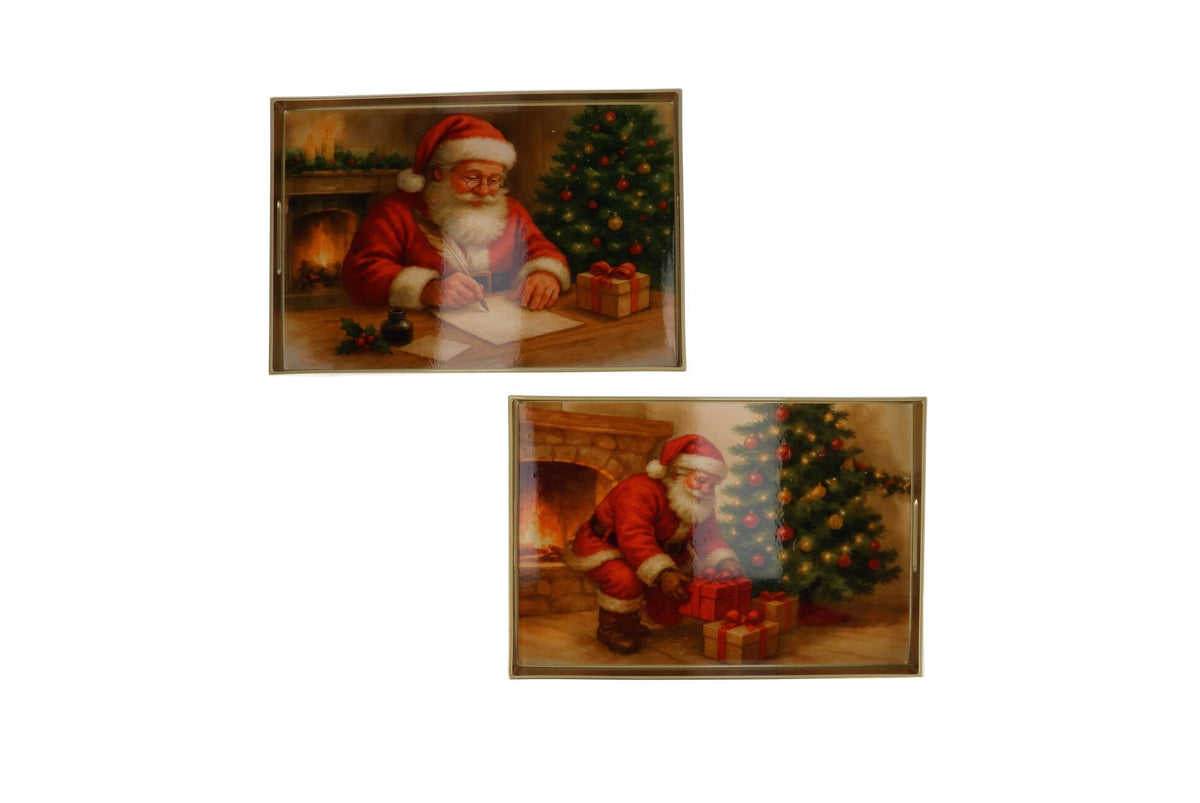 melamine print red tray rectangle santa ass 40x26x4cm