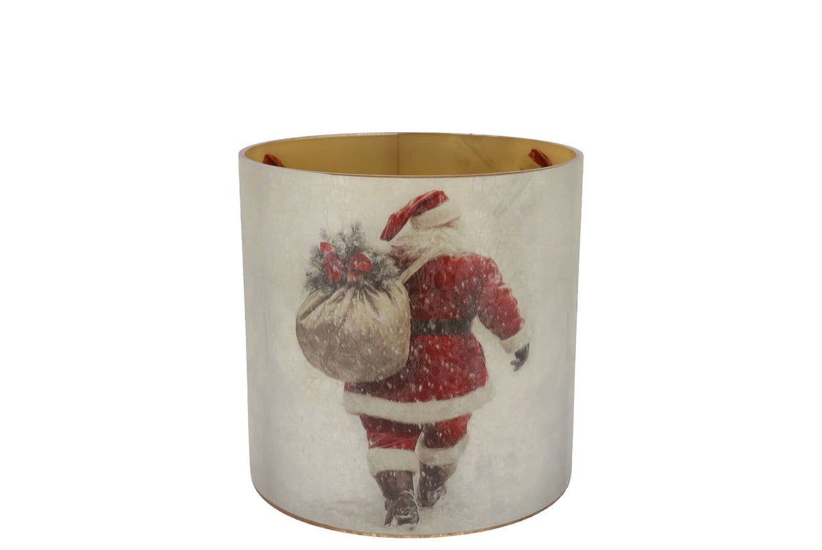 ruby white t-light santa 15x15cm