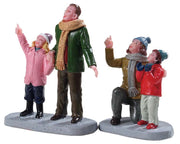 people admiring fireworks, set of 2