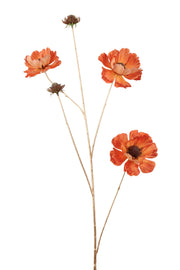 anemoon spray w/gold stem 100cm orange