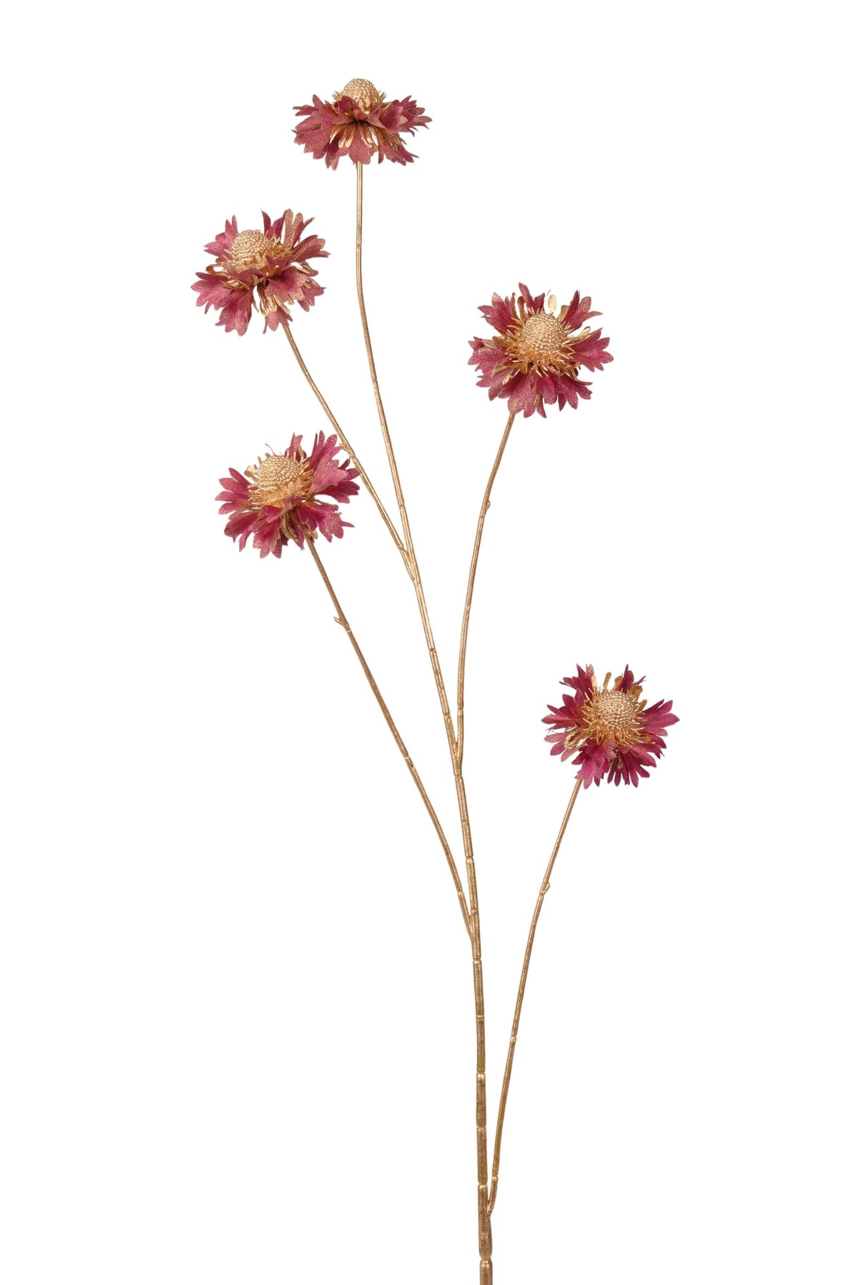 scabiosa spray w/gold stem and glitter 94cm mauve