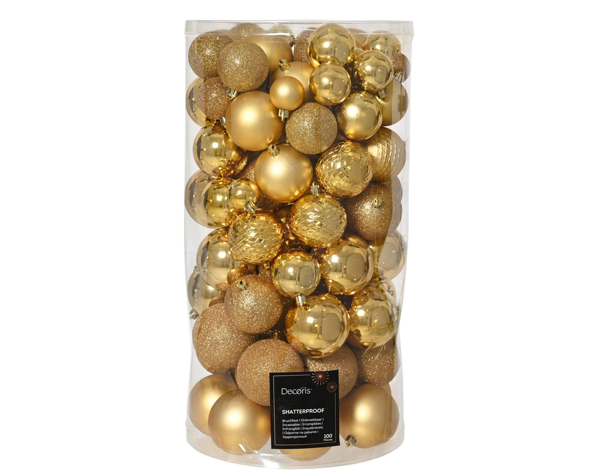 kerstballlen shatterproof mixtube a 100 lichtgoud