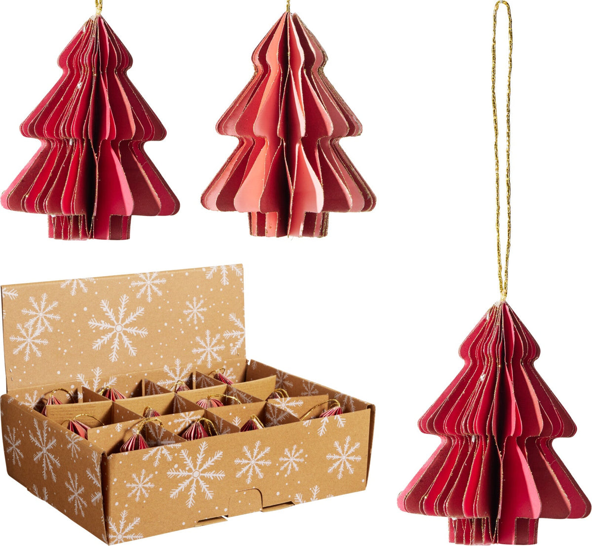 boom 8cm hangdecoratie 2ass kleur