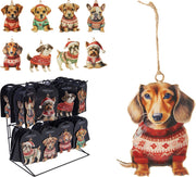 hond hangdeco metaal 10cm 8ass