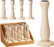 kandelaar 17cm mango hout 4ass