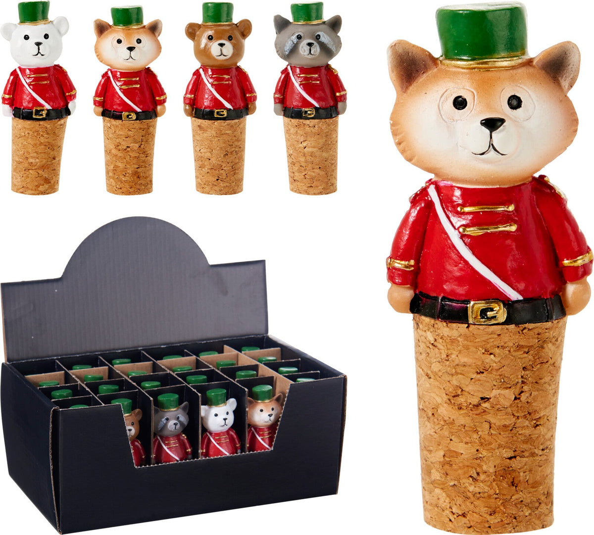 flessenstopper kerst dier 9cm 4ass design
