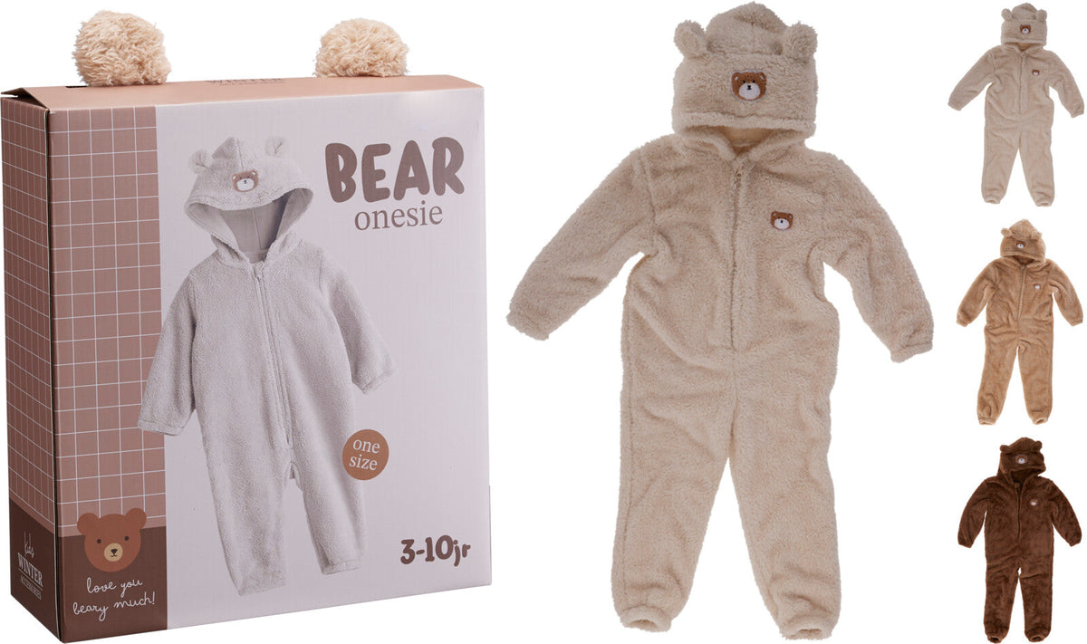 kinder onesie met beer embleem 3ass kleur