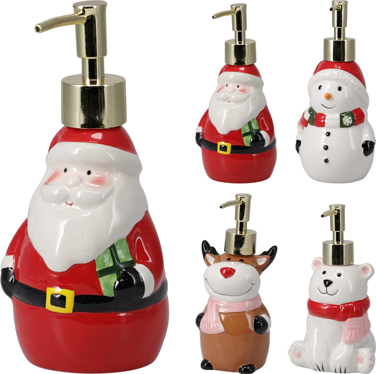zeep dispenser kerst 18cm 4ass