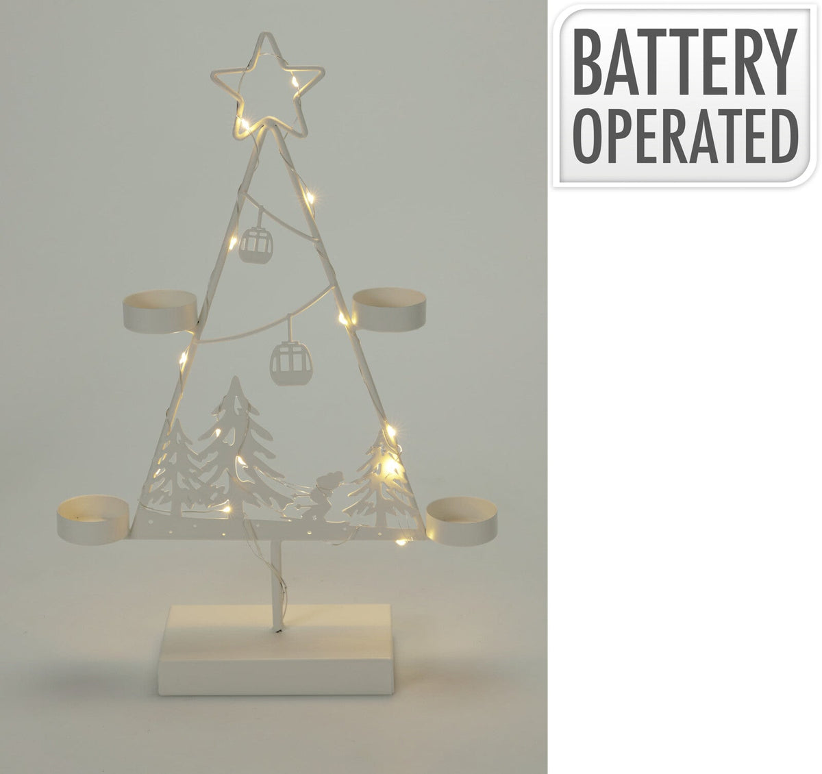 kerstboom m led 25x8x38cm wit