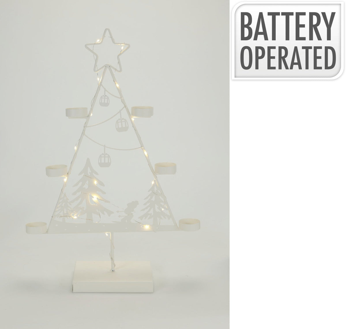 kerstboom m led 33x13x48cm wit
