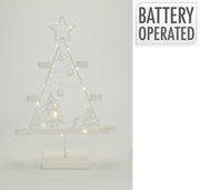 kerstboom m led 33x13x48cm wit