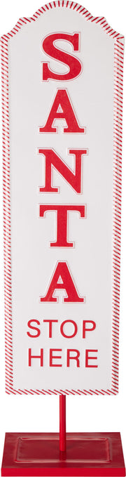 bord santa stop here 20x13x77cm