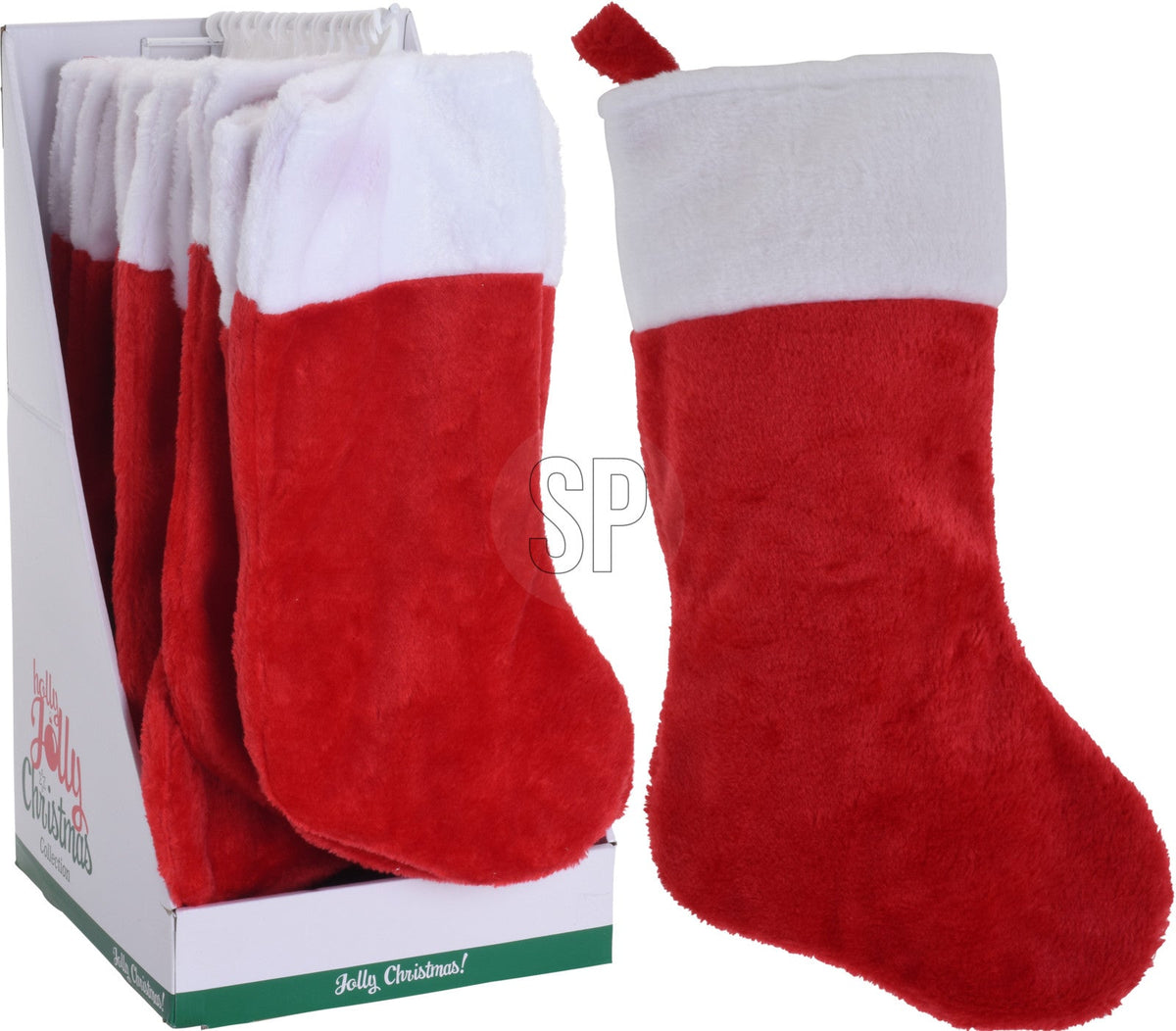 kerstsok 43cm pluche