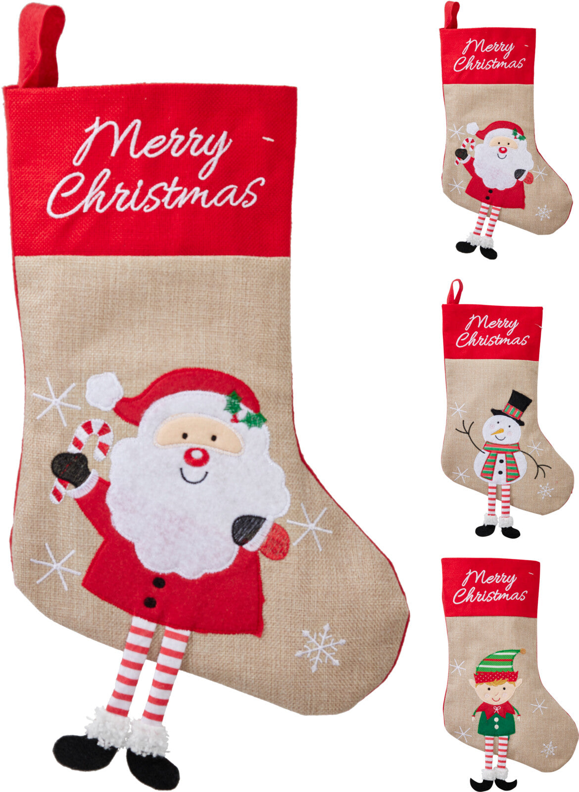 kerstsok 40cm kerstfiguur 3ass design
