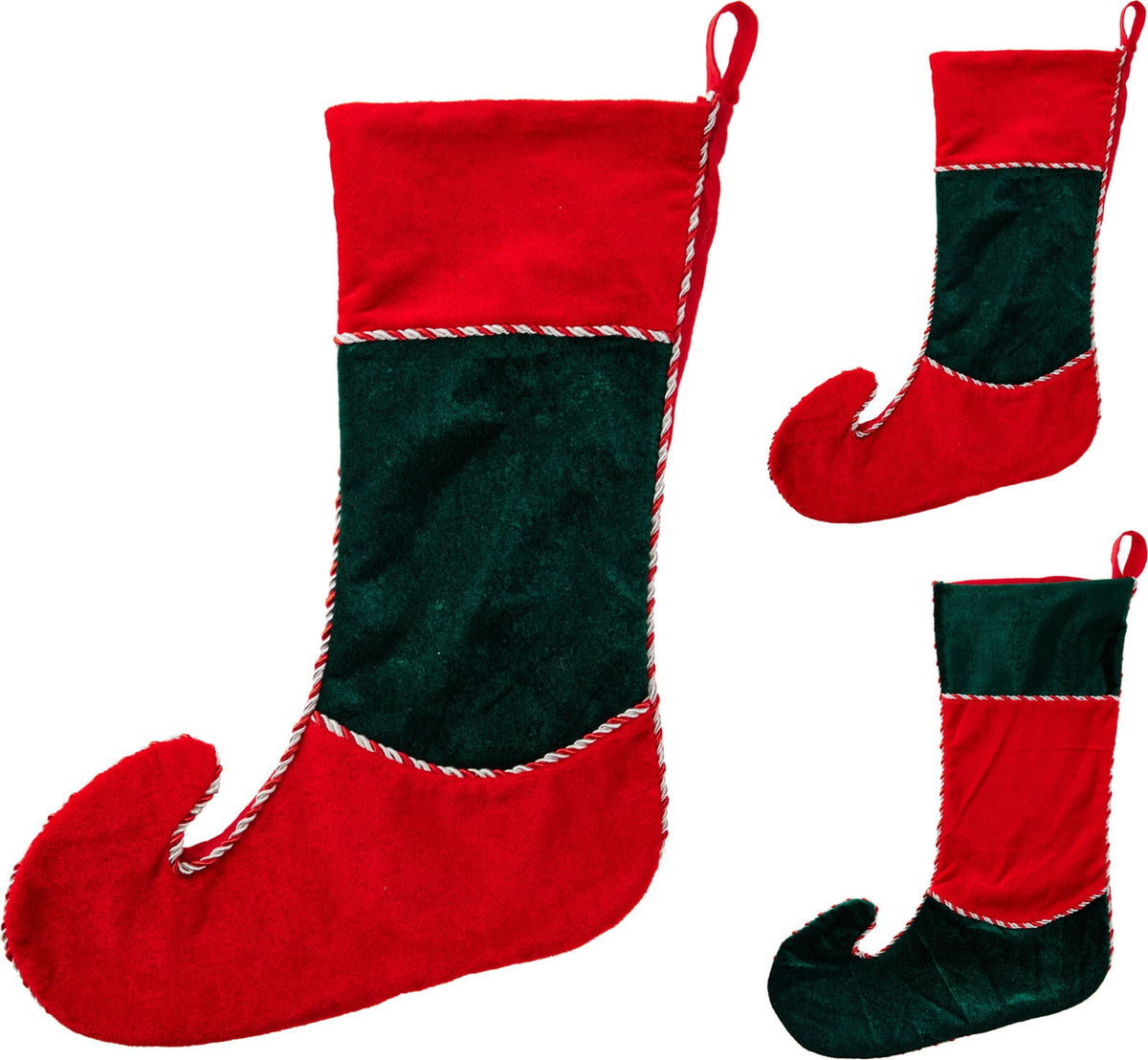 kerstsok elf 46cm 2ass