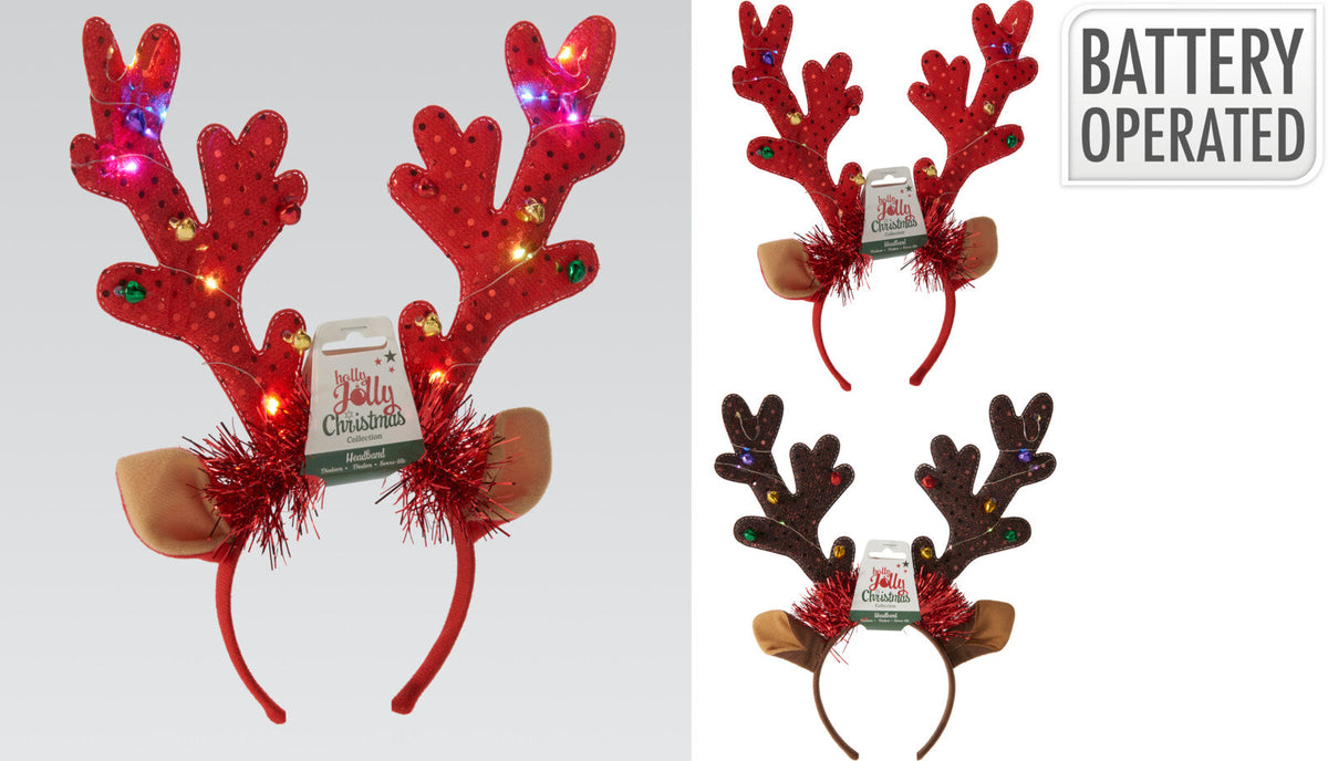 diadeem met gewei en 10 led in 2ass kleur