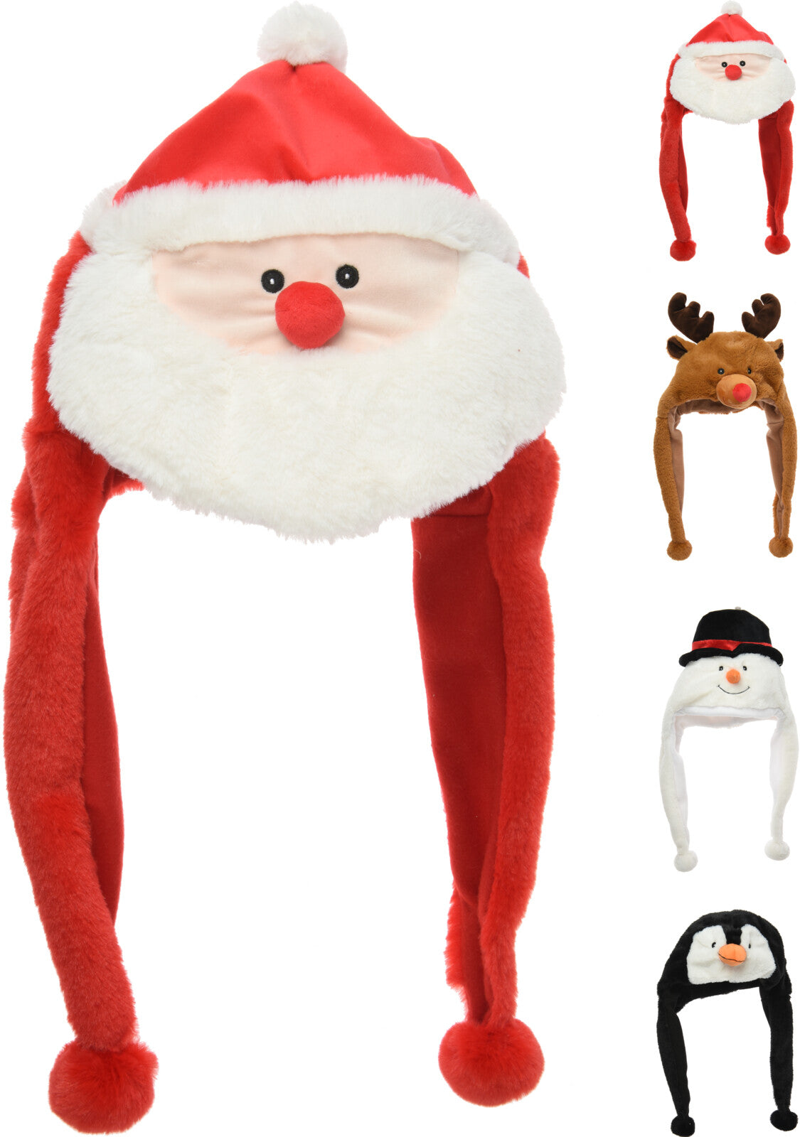 kerstmuts pluche 50cm 4ass designs