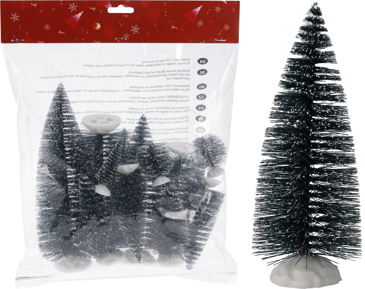 kertstboom set 12pcs met sneeuw