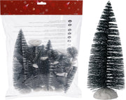 kertstboom set 12pcs met sneeuw